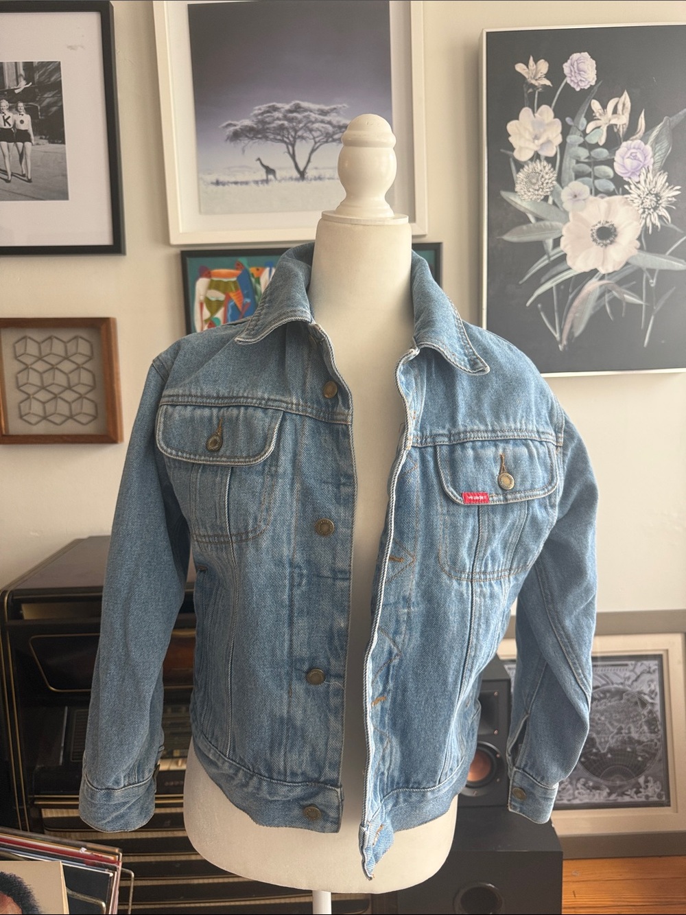 Wrangler Light Blue Denim Trucker Jacket with Red Tag